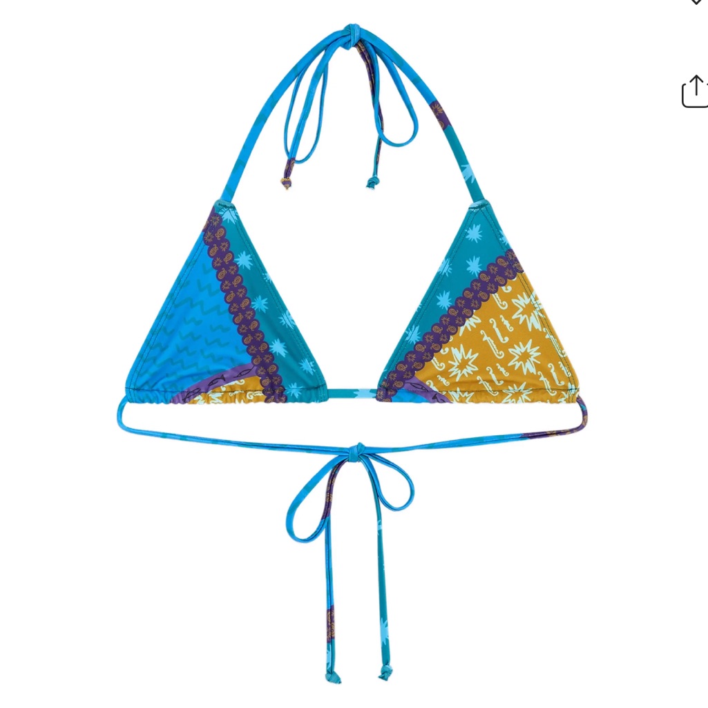 Nwt Donde Esteban Blue Estrellitas Bikini Top